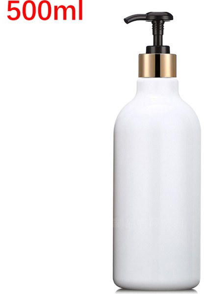 D Tarzı 500 ml Sabunluk Şişe Banyo Şampuanı Altın Pompa Şişe Mutfak Bulaşık Sabunu Depolama Büyük Kapasiteli Duş Jeli Boş Şişe (Yurt Dışından)