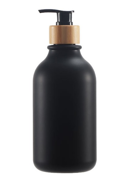 Siyah Stil 500 ml Doldurulabilir Sabunluk Mutfak Lavabo Banyo Dağıtıcı Bambu Pompa Şişeleri Kozmetik Bulaşık El Sabunu Losyonu Su Geçirmez Etiketler (Yurt Dışından)