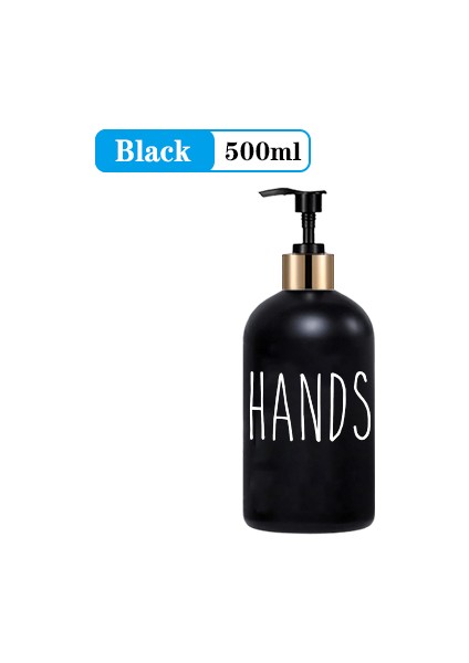 Siyah Stil Mutfak Sabunluk 500 ml Doldurulabilir Bulaşık ve El Sabunu Şişesi Sıvı Dağıtıcı Konteyner Sünger Tutucu Su Geçirmez Yazı Tipi (Yurt Dışından)