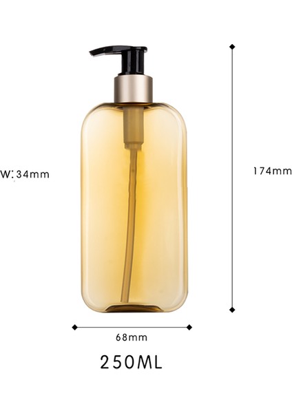 2-250 ml Tarzı Kare Şekli Sabun Doldurulabilir Şişeler El Basın Boş Seyahat Taşınabilir Dağıtıcı Yağ Duş Jeli Losyon Depolama Şişesi (Yurt Dışından)
