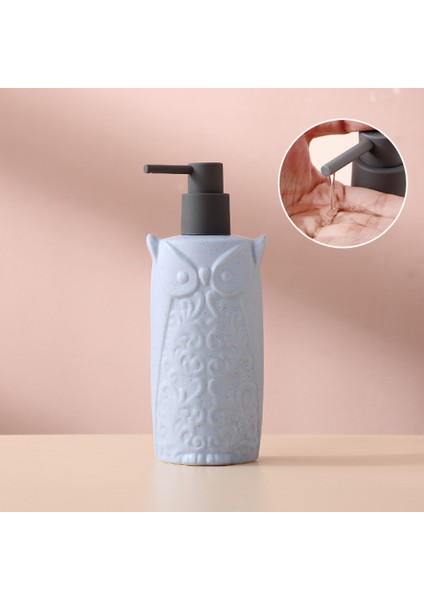 1 Adet-Mavi Tarzı Baykuş Sincap Emülsiyon Şişesi, Şampuan Dispenseri, Banyo Aksesuarları, Seramik Sabunluk, Şampuan Şişesi, Banyo Malzemeleri (Yurt Dışından)