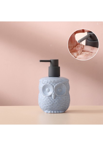 Mavi-1 Adet Tarzı Baykuş Sincap Emülsiyon Şişesi, Şampuan Dispenseri, Banyo Aksesuarları, Seramik Sabunluk, Şampuan Şişesi, Banyo Malzemeleri (Yurt Dışından)