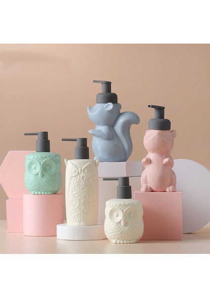Mavi-1 Adet Tarzı Baykuş Sincap Emülsiyon Şişesi, Şampuan Dispenseri, Banyo Aksesuarları, Seramik Sabunluk, Şampuan Şişesi, Banyo Malzemeleri (Yurt Dışından) modelleri