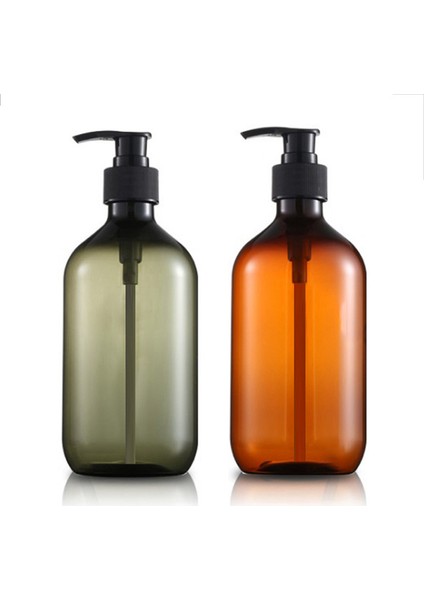 Kumral Stili 300 ml ml Kahverengi Yeşil Sabunluk Banyo Teslimat Şişesi Şampuan Duş Jeli Saç Kremi Basit Basın Pompa Şişesi (Yurt Dışından) fırsatları