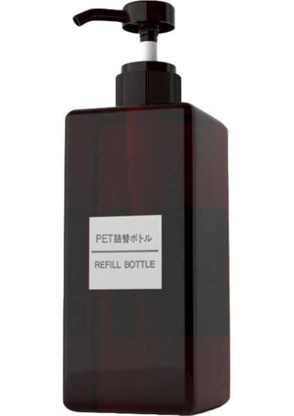 Kahverengi Tarzı 650ML Şampuan Duş Jeli Dispenseri Dikdörtgen Doldurulabilir Şişe Pres Tipi Kozmetik Şampuan Şişeleri ml (Yurt Dışından)