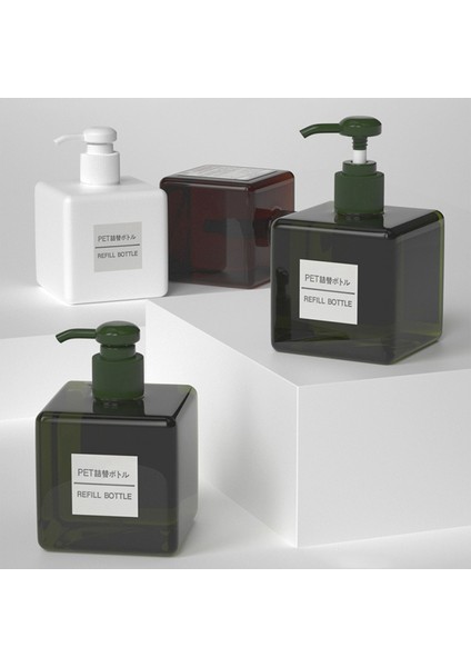 Kahverengi Tarzı 650ML Şampuan Duş Jeli Dispenseri Dikdörtgen Doldurulabilir Şişe Pres Tipi Kozmetik Şampuan Şişeleri ml (Yurt Dışından) fiyatları