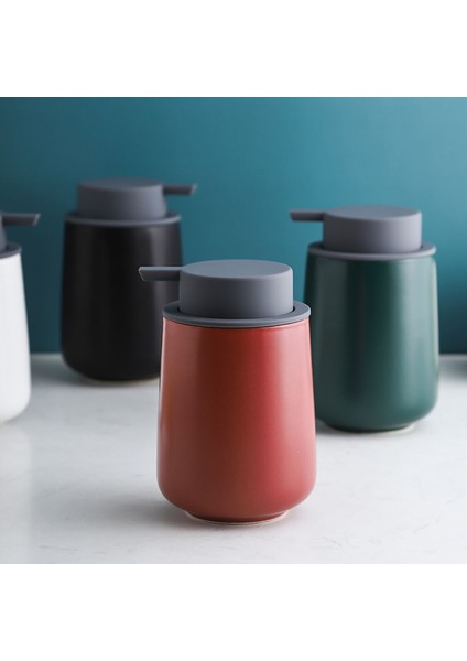 Beyaz Stil 380 ml Seramik Sıvı Sabunluk Taşınabilir Losyon Şişesi Şampuan Şişesi Duş Jeli Kavanoz Banyo Malzemeleri (Yurt Dışından) fırsatları