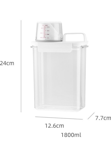 1,8l Tarzı Taşınabilir Sabunluklar Çamaşır Tozu Saklama Kutusu Ev Plastik Kova Boyutu Kapaklı Özel Konteyner Mühürlü Kaşık Depolama (Yurt Dışından)