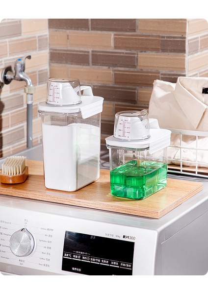 1,8l Tarzı Taşınabilir Sabunluklar Çamaşır Tozu Saklama Kutusu Ev Plastik Kova Boyutu Kapaklı Özel Konteyner Mühürlü Kaşık Depolama (Yurt Dışından) fiyatları