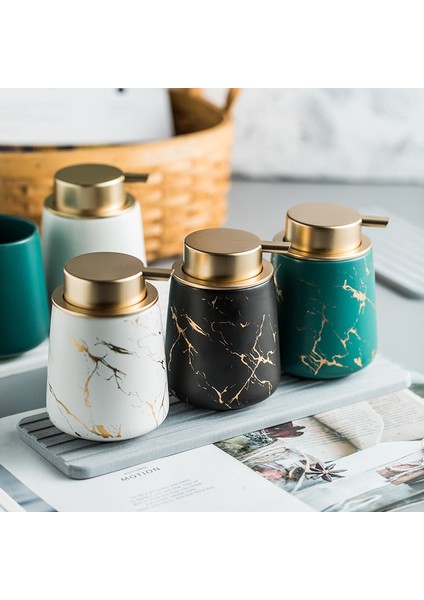 B Tarzı Mermer Doku Seramik Losyon Şişesi Banyo Aksesuarları 400 ml Taşınabilir Sabunluklar El Yıkama Sıvısı Basın Kabı (Yurt Dışından) fiyatları