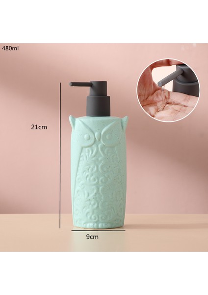 1 Adet-Yeşil Tarzı Baykuş Sincap Emülsiyon Şişesi, Şampuan Dispenseri, Banyo Aksesuarları, Seramik Sabunluk, Şampuan Şişesi, Banyo Malzemeleri (Yurt Dışından)