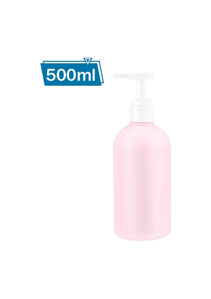 Pembe Tarzı Banyo Için 500 ml Sabunluk Büyük Kapasiteli Şampuan Duş Jeli Şişeleri Doldurulabilir Losyon Sıvı Saklama Kabı (Yurt Dışından)