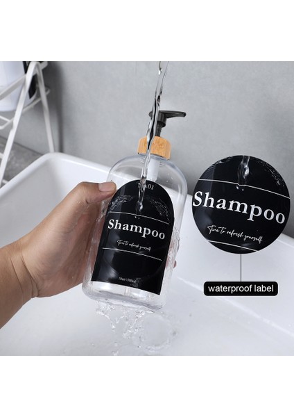 Kahverengi Tarzı Losyon Banyo Sabunluk Etiketli Büyük Kapasiteli Şampuan Kremi El Sabunu Şişesi Doldurulabilir Eczacı Boş Şişe (Yurt Dışından) fırsatları