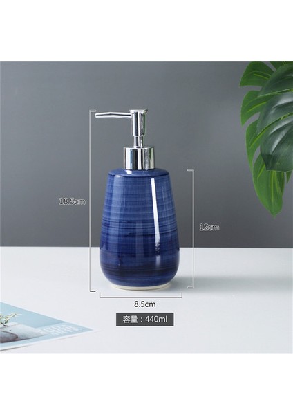 1 ADET-440ML Tarzı Seramik Emülsiyon Şişesi Banyo Sabunluk Taşınabilir Şampuanlık Ev Otel Banyo Ürünleri Boş Şişeye Basın (Yurt Dışından)