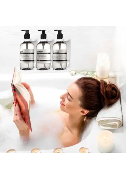Siyah Stil Banyo Şampuan Şişesi Ayarlanabilir Duş Jeli Şişe Rafı Doldurulabilir Büyük Kapasiteli Mutfak Bulaşık El Sabunu Pompalı Dağıtıcı (Yurt Dışından) modelleri