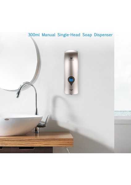 Beyaz Stil Duvar Sabunluk 300 ml Tek Kafa Manuel Duş Jeli Sıvı Şampuan Temizleyici Dispenser Tutucu Banyo Için (Yurt Dışından) fiyatları