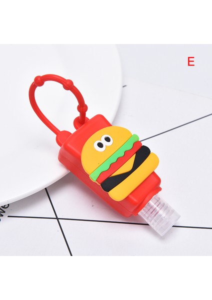 Stil2-E Stili 30ML Sevimli Karikatür Köpekler Hamburger Gıda Meyve Silikon El Dezenfektanı Cep Boş Şişe ile Tutucu (Yurt Dışından)