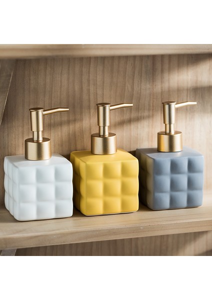 Siyah Stil 220ML Iskandinav Seramik Sıvı Sabun Şişesi Elle Basın Küp Şekli El Sabunu Dağıtıcı Banyo Losyonu Şampuan Pompalı Şişe Tuvalet Malzemeleri (Yurt Dışından) indirimleri