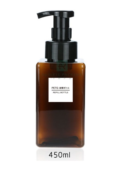 KAHVERENGI450ML Tarzı Köpük Sabunluk Şişesi Banyo El Temizleyici Şampuan Doldurulabilir Taşınabilir Seyahat Sabun Köpük Şişesi (Yurt Dışından)