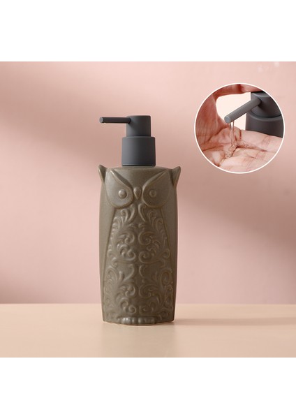 1 Adet-Gri Tarzı Baykuş Sincap Emülsiyon Şişesi, Şampuan Dispenseri, Banyo Aksesuarları, Seramik Sabunluk, Şampuan Şişesi, Banyo Malzemeleri (Yurt Dışından)