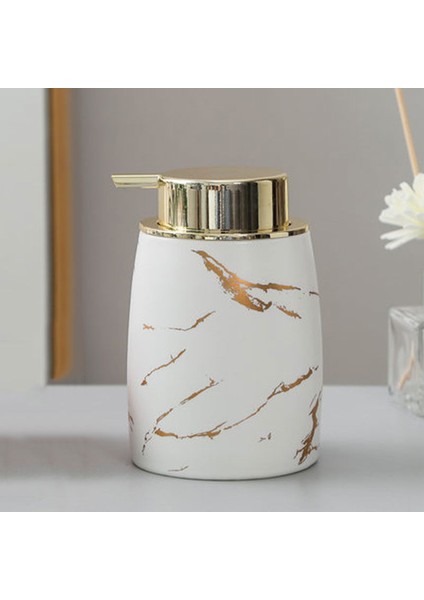 Beyaz Stil El Dezenfektanı Basın Şişesi High-End Duş Jeli Şişesi Otel Seramik Banyo Alt Şişeleme Dolum Taşınabilir Sıvı Sabun Şişesi (Yurt Dışından)