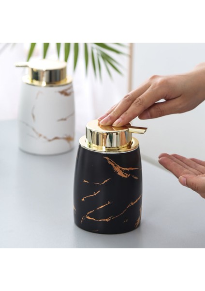 Beyaz Stil El Dezenfektanı Basın Şişesi High-End Duş Jeli Şişesi Otel Seramik Banyo Alt Şişeleme Dolum Taşınabilir Sıvı Sabun Şişesi (Yurt Dışından) fırsatları