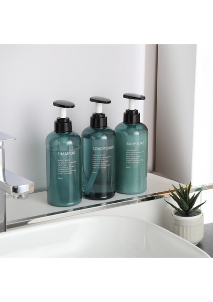 Bir Stil 300 ml Et Sabunluk Şişe Seti Banyo Şampuanı Vücut Sabunu Şişesi El Basın Doldurulabilir Losyon El Sabunu Dağıtıcı Konteyner (Yurt Dışından)