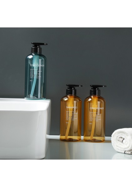 Bir Stil 300 ml Et Sabunluk Şişe Seti Banyo Şampuanı Vücut Sabunu Şişesi El Basın Doldurulabilir Losyon El Sabunu Dağıtıcı Konteyner (Yurt Dışından)