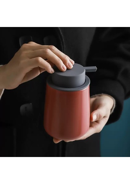 Siyah Stil 380 ml Seramik Sıvı Sabunluk Taşınabilir Losyon Şişesi Şampuan Şişesi Duş Jeli Kavanoz Banyo Malzemeleri (Yurt Dışından)