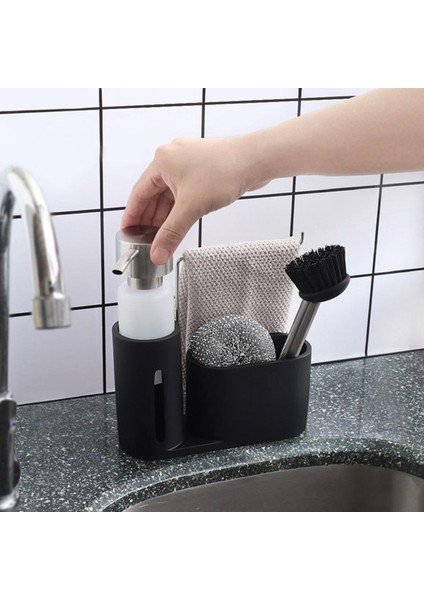 Tip1 Stili Temizleme Kiti Premium Mutfak Temizleme Seti Sabunluk Deterjan Çelik Topu Fırça Depolama Organizatör Tutucu Caddy (Yurt Dışından)