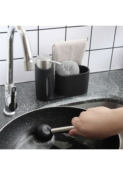 Tip1 Stili Temizleme Kiti Premium Mutfak Temizleme Seti Sabunluk Deterjan Çelik Topu Fırça Depolama Organizatör Tutucu Caddy (Yurt Dışından)