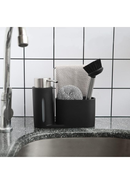 Tip1 Stili Temizleme Kiti Premium Mutfak Temizleme Seti Sabunluk Deterjan Çelik Topu Fırça Depolama Organizatör Tutucu Caddy (Yurt Dışından)