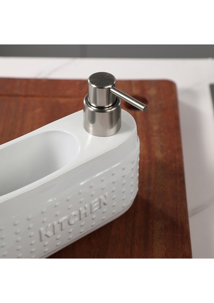 Siyah Stil Blackwhite Bulaşık Sabunu Dispenseri, Sünger Tutuculu, Mutfak Tezgahı Için Büyük Kapasiteli Seramik Sıvı Sabunluk (Yurt Dışından) fırsatları