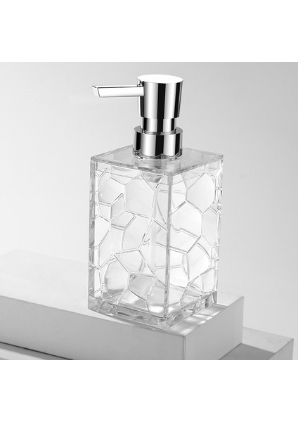 Şeffaf Stil 320ML Banyo Şampuan Dispenseri Tezgah Üstü Sabun Losyon Dispenser Şişesi Doldurulabilir El Yıkama Kabı Akrilik Banyo Aksesuarları (Yurt Dışından)