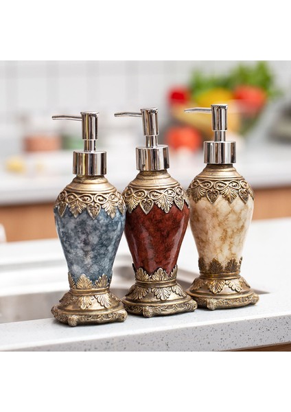 Mavi Stil Lüks Akik Renkli Losyon Şişesi 300 ml Sabunluk El Temizleyici Şişe Ev Retro Dekorasyon Dezenfektan Depolama Tankı (Yurt Dışından) modelleri