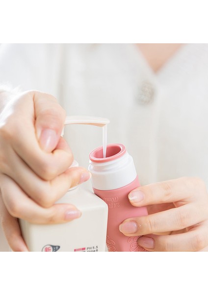 H Tarzı Çift Katmanlı Şişe Kapağı Tasarımı Silikon Şişe Seyahat Taşınabilir Sabun Şişesi Yüz Yıkama Dağıtıcı Şişe 70 ml (Yurt Dışından)