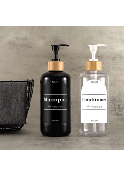 G Tarzı Doldurulabilir Sabun Şişesi Banyo Şampuanı Duş Jeli Dağıtıcı Büyük Kapasiteli Mutfak Bulaşık Sabunu Şişesi Su Geçirmez Etiket ile (Yurt Dışından) modelleri