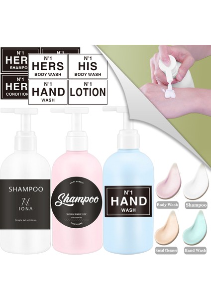 Beyaz Stil Banyo Için 500 ml Sabunluk Büyük Kapasiteli Şampuan Duş Jeli Şişeleri Doldurulabilir Losyon Sıvı Saklama Kabı (Yurt Dışından) fiyatları