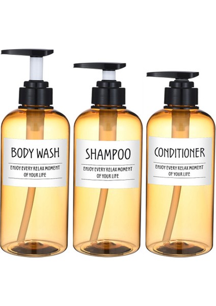 D Tarzı Et Sabunluk Şişesi Banyo Şampuanı Duş Kremi Etiketli Doldurulabilir Şişeler 500ML.58ZO (Yurt Dışından)