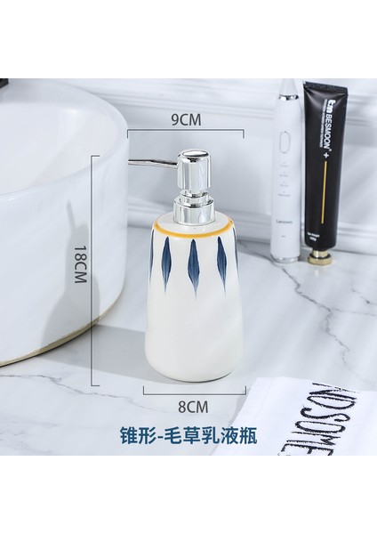 Bir Stil Seramik Losyon Şişesi Taşınabilir Sabunluklar Duş Jeli Şampuan Şişeleri Sabun Şişesi El Temizleyici Şişe Banyo Aksesuarları (Yurt Dışından)