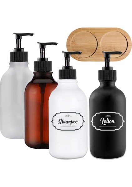 Tepsi Tarzı Siyah Pompa Sabunluk Tepsi Banyo Mutfak Doldurulabilir Şampuan Vücut Yıkama Saklama Kabı Boş Şişe 500 ml (Yurt Dışından) fiyatları