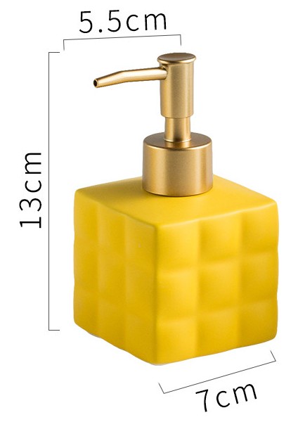 C Tarzı 220ML Iskandinav Seramik Sıvı Sabun Şişesi Rubik Küp Şekli El Sabunu Dağıtıcı Şişe Boş Pompalı Şişe Banyo Aksesuarları (Yurt Dışından)