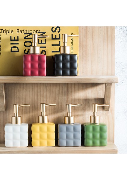 C Tarzı 220ML Iskandinav Seramik Sıvı Sabun Şişesi Rubik Küp Şekli El Sabunu Dağıtıcı Şişe Boş Pompalı Şişe Banyo Aksesuarları (Yurt Dışından) indirimleri