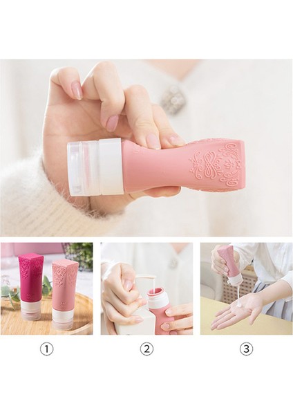 H Tarzı Çift Katmanlı Şişe Kapağı Tasarımı Silikon Şişe Seyahat Taşınabilir Sabun Şişesi Yüz Yıkama Dağıtıcı Şişe 70 ml (Yurt Dışından)