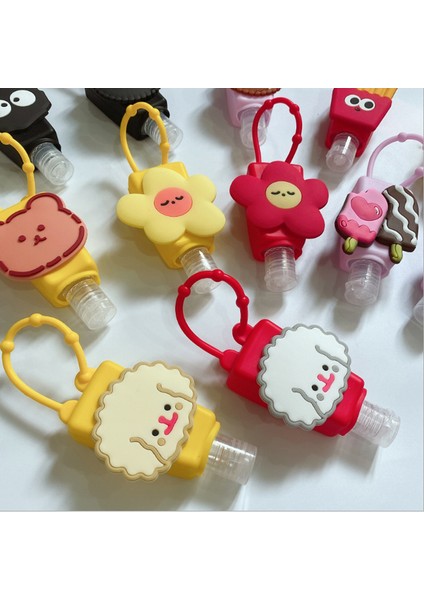 Stil3-C Stili 30ML Sevimli Karikatür Köpekler Hamburger Gıda Meyve Silikon El Dezenfektanı Cep Boş Şişe ile Tutucu (Yurt Dışından) indirimleri