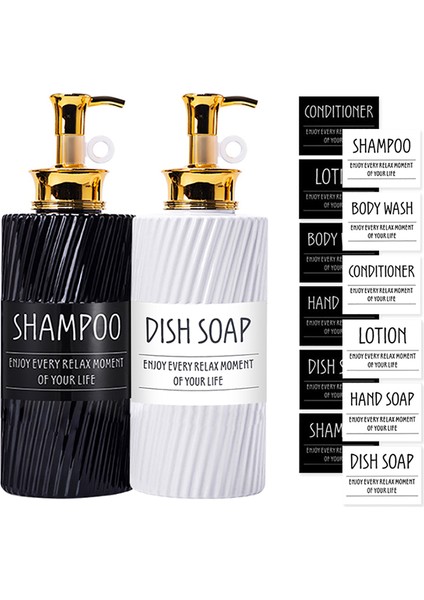 No.6 Stili Banyo Şampuanı Saç Kremi Duş Jeli Şişe Sıvı Sabunluk Plastik Presleme Losyon Kabı Boş Şişeler 500 ml (Yurt Dışından) modelleri