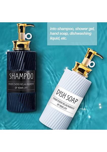 No.6 Stili Banyo Şampuanı Saç Kremi Duş Jeli Şişe Sıvı Sabunluk Plastik Presleme Losyon Kabı Boş Şişeler 500 ml (Yurt Dışından) fırsatları