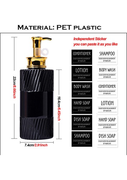 No.6 Stili Banyo Şampuanı Saç Kremi Duş Jeli Şişe Sıvı Sabunluk Plastik Presleme Losyon Kabı Boş Şişeler 500 ml (Yurt Dışından) indirimleri