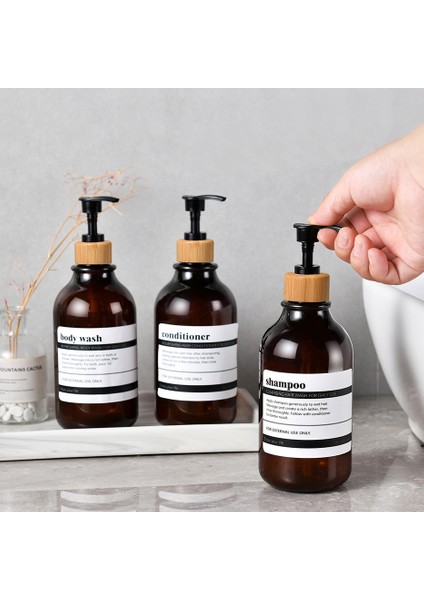 Etiket-A Stili Bambu Pompa Sabunluk Doldurulabilir Şampuan Kremi Sıvı Konteyner Şişesi Çiftlik Evi Banyo ve Mutfak Için (Yurt Dışından) fırsatları