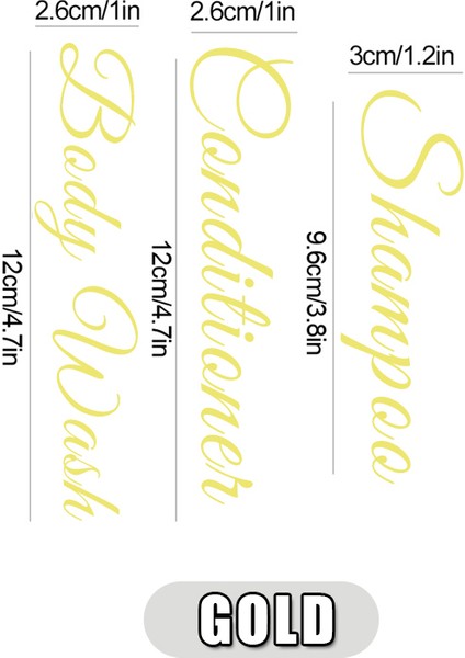 Etiket-Altın Tarzı Banyo Sabunluk Doldurulabilir Şampuan ve Saç Kremi Şişeleri Bambu Pompalı Su Geçirmez Etiket Boş Duş Şampuan Şişesi (Yurt Dışından)